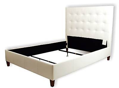 King Headboard Leather on King Size White Leather Bed With Extra Tall Headboard   Ebay