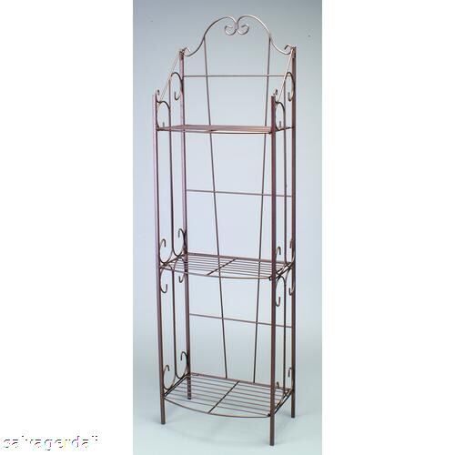 BRONZETONE 3  TIER DECORATIVE SHELF RACK 60Hx18Wx9 1/2D  