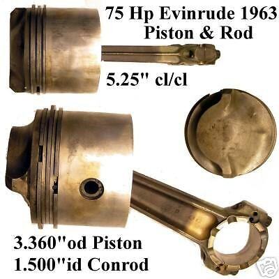 Piston & Rod Assy, 75 hp Evinrude_Johnson 1963 v4  