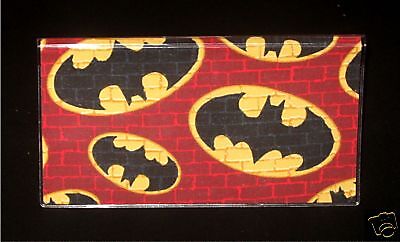 BATMAN LOGO BRICK WALL Vinyl&Fabric Checkbook Cover DC COMICS  