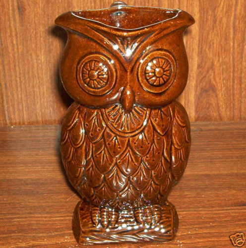 Interesting Earthenware Owl Creamer, Japan  