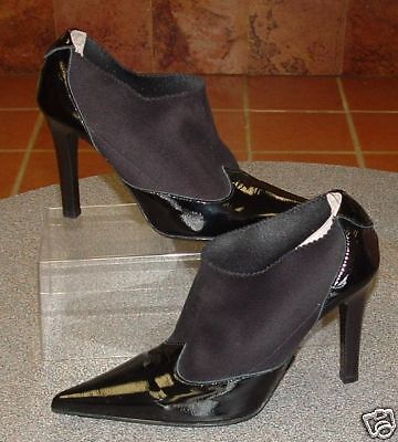 MASSIMO BALDI BLACK LEATHER ANKLE BOOTS SHOES 37.5$380  