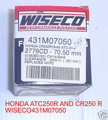 WISECO 431M07050 250cc FORGED OVER BIG BORE PISTON HONDA CR250R ATC250R 431p2