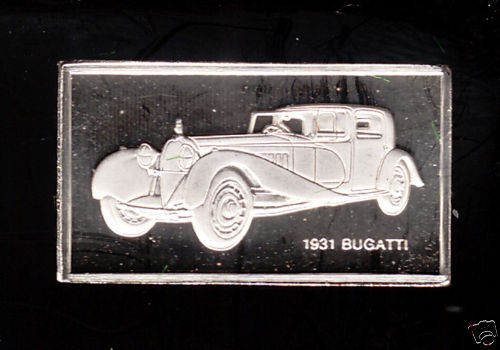 1931 BUGATTI Car Mini  Ingot .925 STERLING SILVER BAR  