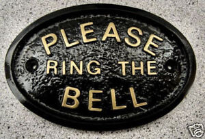 PLEASE RING THE BELL - HOUSE DOOR PLAQUE SIGN GARDEN