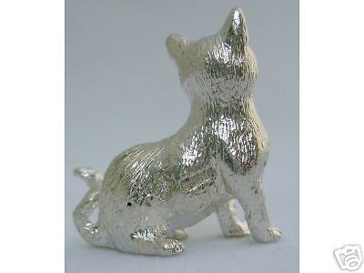 BEAUTIFUL MINIATURE SOLID STERLING SILVER CAT FIGURINE  