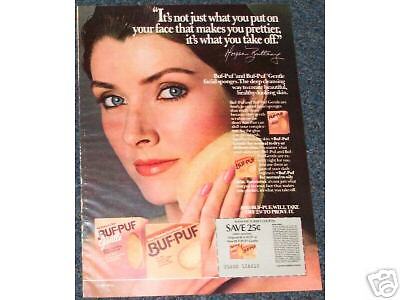 1984 Ad BUF Puf Facial Sponge Actress Morgan Brittany