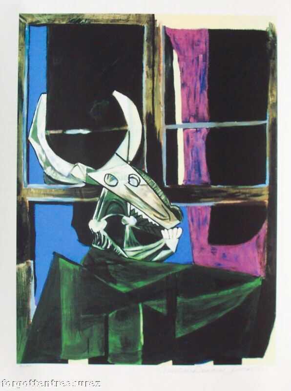 Pablo Picasso Estate Signed Ltd Edition Giclee STEER SKULL  