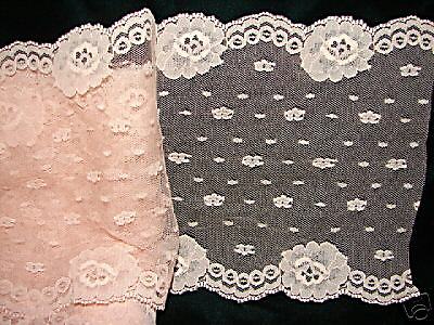 BEAUTIFUL PEACH LACE ~ CRAFTS SEWING TRIMS ~ 6 1/2 INCHES WIDE