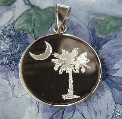 SOUTH CAROLINA PALMETTO MOON SILVER PENDANT SLIDE  