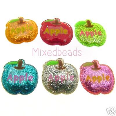   Padded Assorted Plastic Glitter Apple Applique Embossed craft trimming