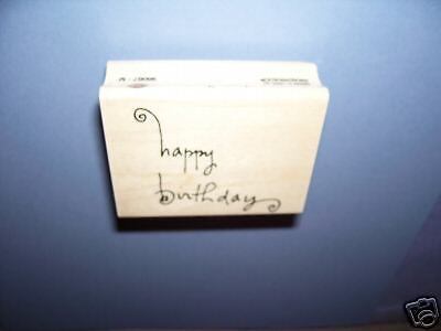 INKADINKADO RUBBER STAMPS CURLY HAPPY BIRTHDAY STAMP  