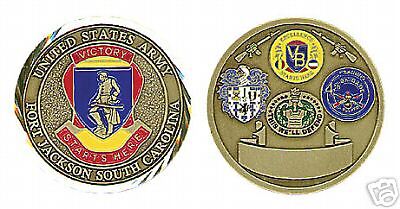 ARMY FORT JACKSON SOUTH CAROLINA COLOR CHALLENGE COIN  