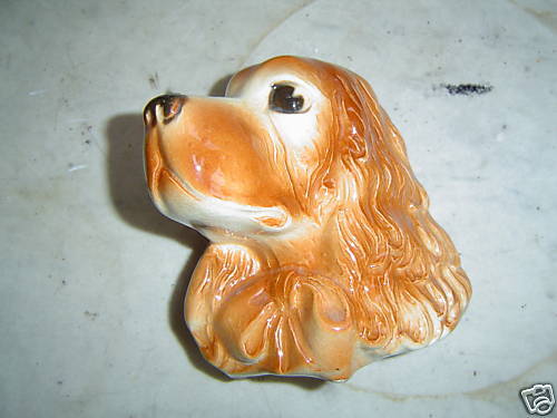 Royal Copley Dog Head Wall Pocket or Vase  