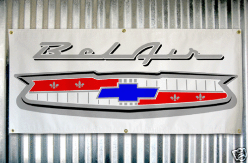 55 56 57 Chevrolet Bel Air Emblem custom banner sign  