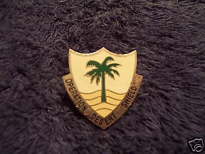 Operation Desert Shield Hat Metal Pin U.S. Armed Forces  