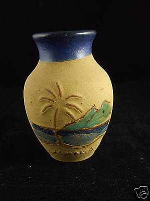 JAMAICA RED CLAY 7 VASE DRIP GLAZE UNMARKED SOUVENIR  