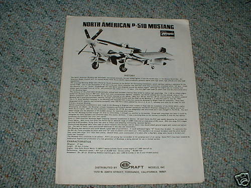 Hasegawa Minicraft 1/72 P 51D Mustang Instructions  