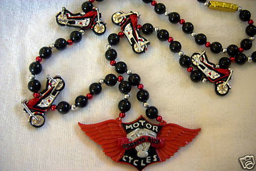 BORN TO RIDE MOTORCYCLES MG BEAD HARLEY WINGS (B382)  