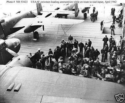 USS HORNET CV8 DOOLITTLE RAID WW2 RAIDERS B 25 8X10  