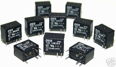 Lot of 10 PC Board Relays 1A 120VAC/24VDC, 6VDC Coil  