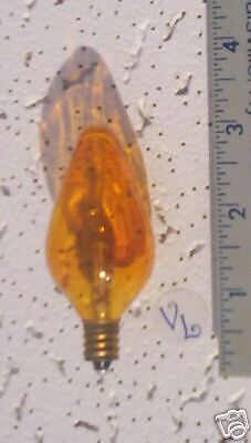 of AMBER FLUTED GLASS light BULB CANDELBRA ~ 15 watt  