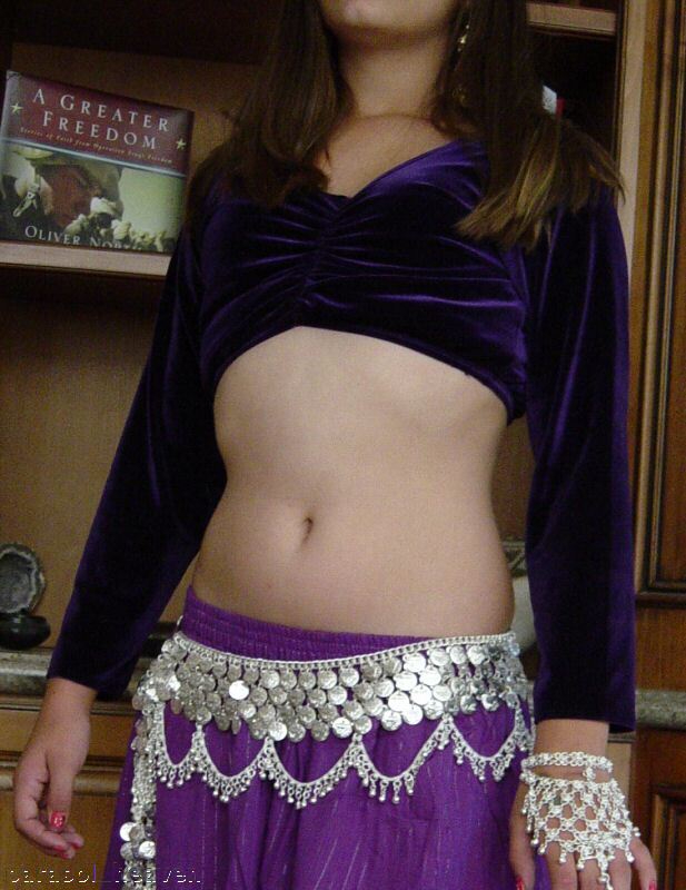 PURPLE VELVET SARI TOP CHOLI SHIRT BELLY DANCE Medium  