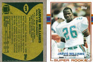 Jarvis Williams 1989 Topps Football Super Rookie #291  