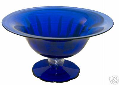 Fry Art Glass Cobalt LRG Fruit Bowl Swirl Connector