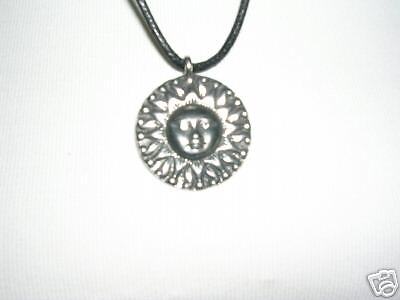 NEW TRIBAL SUN TRIBAL PEWTER PENDANT 30 ADJ NECKLACE  