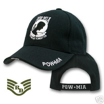 BLACK POW MIA PRISONERS OF WAR HAT HATS CAP CAPS  