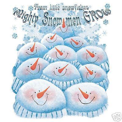 121 Mighty Snowman Christmas Heat Transfer Iron On  