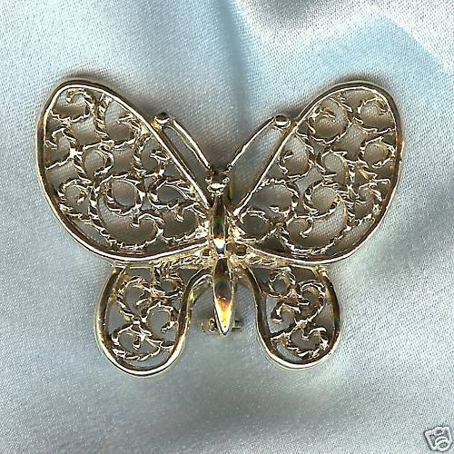Gerrys Openwork Goldtone Lucky Butterfly Brooch/Pin  