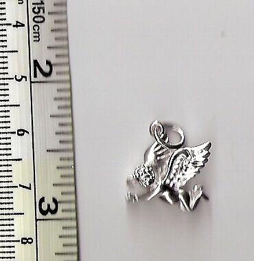 Cupid Angel detailed Charm real 925 Sterling Silver  