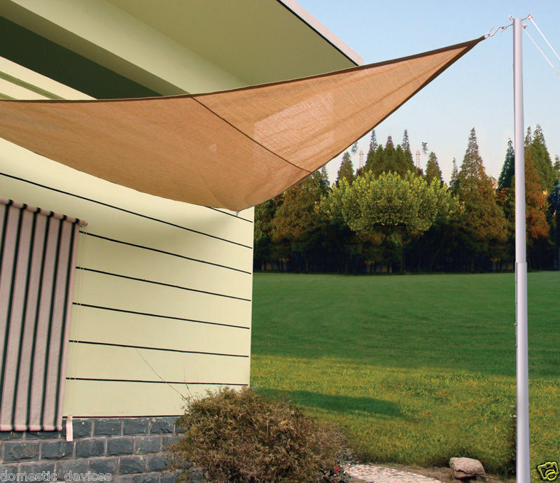 Coolaroo 910 Quik N EZ Triangular Shade Sail w/Pole  