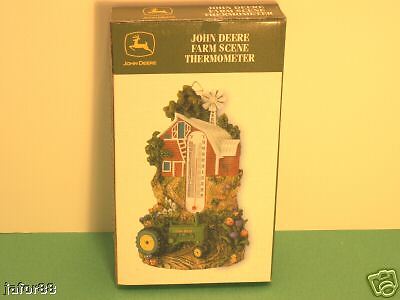 JOHN DEERE FARM SCENE THERMOMETER, NEW IN BOX  