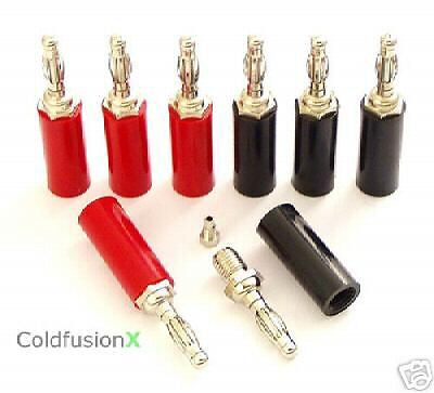 8pcs Red/Black Banana plugs plugs clip tester  