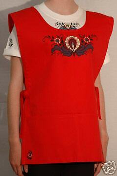 Norwegian Rosemaling Rosemaled Womens Smock Apron OS  