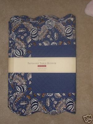   Williams Sonoma Paysanne Quited Reversible Table Runner 16x90 $68 Blue