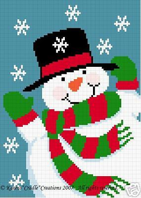 Crochet Patterns   FROSTY SNOWMAN afghan pattern  