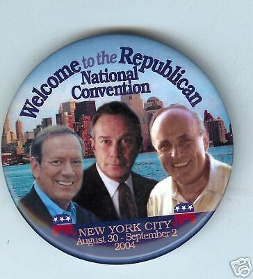 GIULIANI Pataki BLOOMBERG 2004 Convention pin  