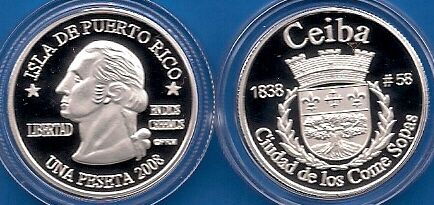 PESETA CEIBA 2008 Puerto Rico Boricua Quarter  