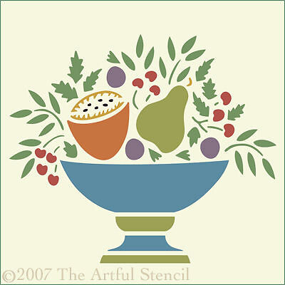 Fruit Bowl Stencil Botanical The Artful Stencil