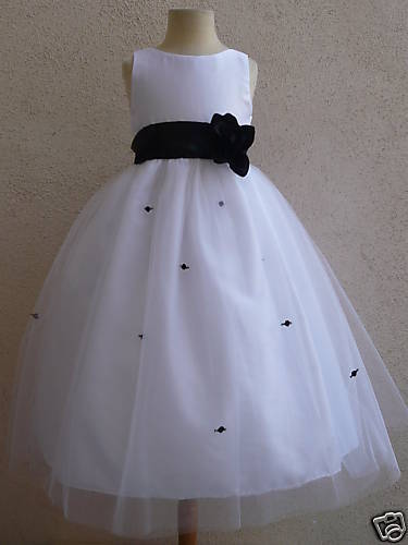 New Black Rose Bud flower girl dress # 2,4,6,8,10,12  