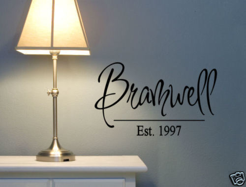 Family Name   Established  Vinyl Wall Lettering Words  