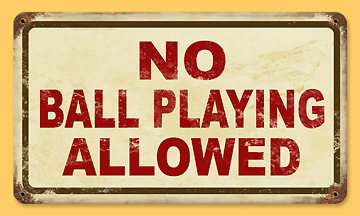 No Ball Playing Allowed vintaged metal baseball sign  