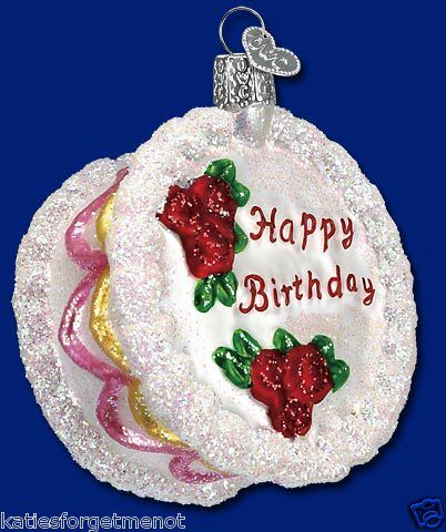 HAPPY BIRTHDAY CAKE OLD WORLD CHRISTMAS ORNAMENT 32106  