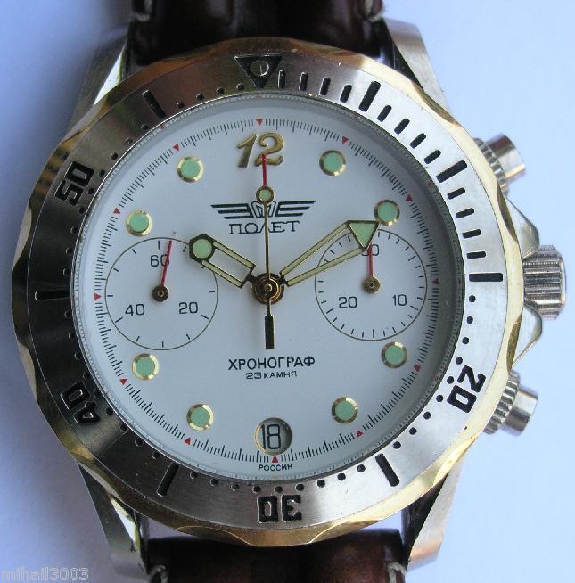 POLJOT RUSSIAN MILITARY CHRONOGRAPH&DATA W/ WATCH  