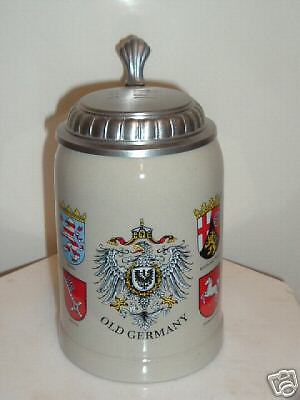 OLD GERMANY LIDDED STEIN WITH GERMAN CREST  