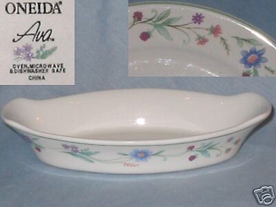 Oneida China Ava Pattern Augratin Baking Dish  